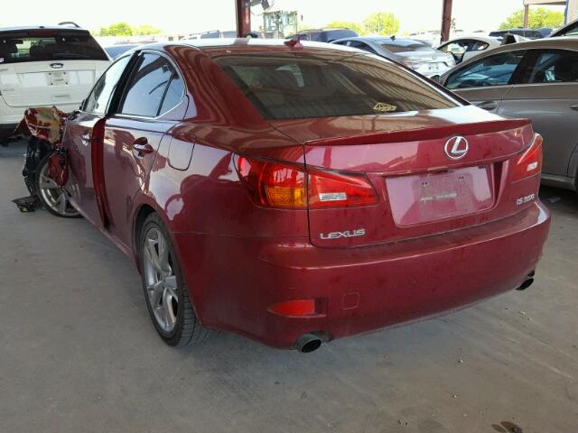 JTHBE262372007956 - 2007 LEXUS IS 350 RED photo 3