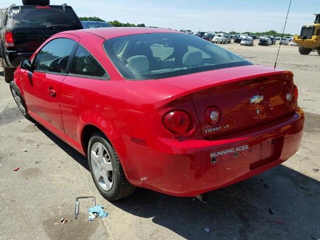 1G1AK18F987279490 - 2008 CHEVROLET COBALT LS RED photo 3