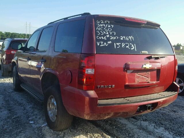 1GNFC13J57R158231 - 2007 CHEVROLET TAHOE C150 BURGUNDY photo 3