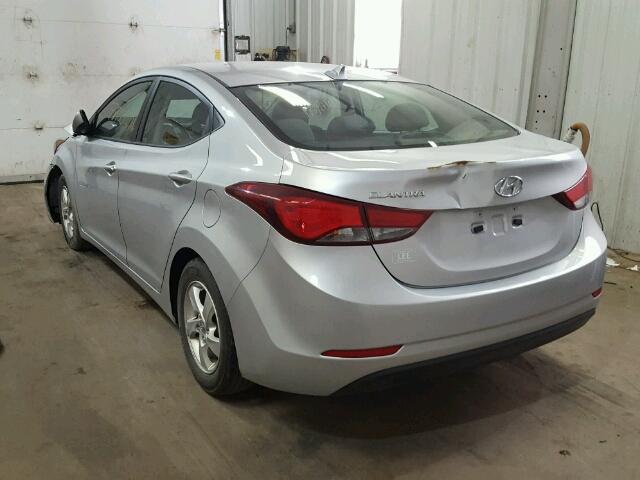 5NPDH4AE5EH456680 - 2014 HYUNDAI ELANTRA SE SILVER photo 3