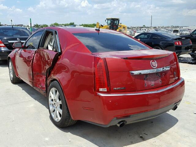 1G6DT57V880151528 - 2008 CADILLAC CTS MAROON photo 3