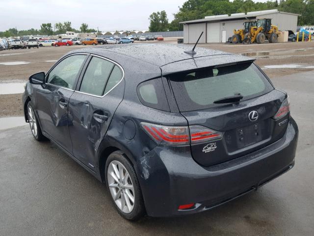 JTHKD5BH6B2022622 - 2011 LEXUS CT 200 GRAY photo 3