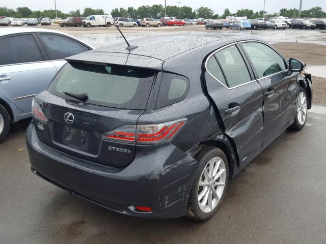 JTHKD5BH6B2022622 - 2011 LEXUS CT 200 GRAY photo 4