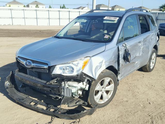 JF2SJAPC9EH558564 - 2014 SUBARU FORESTER 2 SILVER photo 2