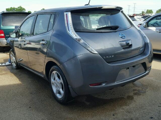 1N4AZ0CP5FC300889 - 2015 NISSAN LEAF S GRAY photo 3