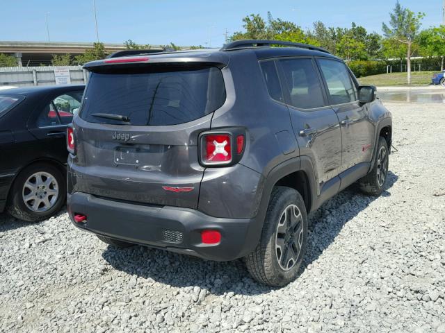 ZACCJBCB5HPE44502 - 2017 JEEP RENEGADE T GRAY photo 4