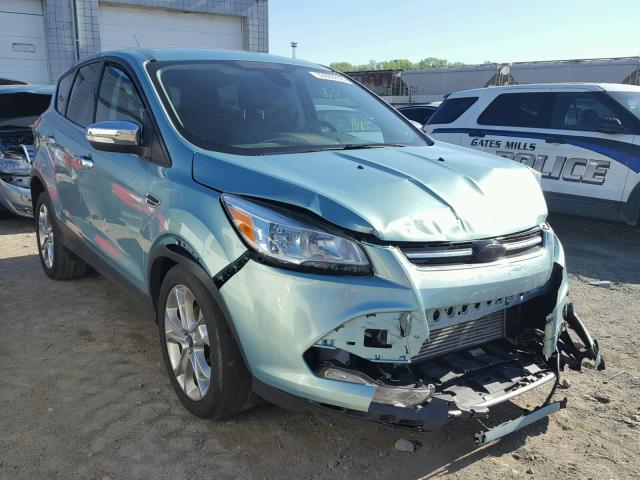 1FMCU0HX6DUB83160 - 2013 FORD ESCAPE SEL TURQUOISE photo 1