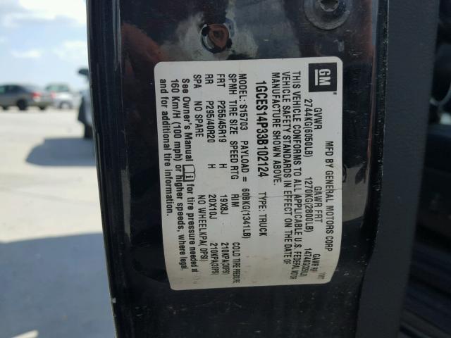 1GCES14P33B102124 - 2003 CHEVROLET SSR 黑色 照片 10