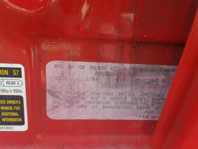 KL1TD52645B326113 - 2005 CHEVROLET AVEO BASE Qırmızı foto 10