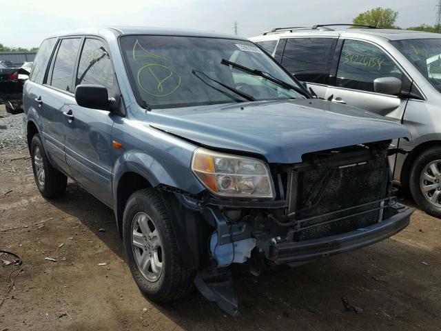 5FNYF28177B015097 - 2007 HONDA PILOT LX BLUE photo 1