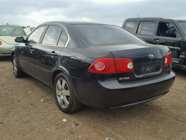 KNAGE123685214757 - 2008 KIA OPTIMA BLACK photo 3