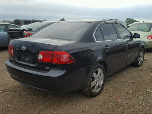 KNAGE123685214757 - 2008 KIA OPTIMA BLACK photo 4