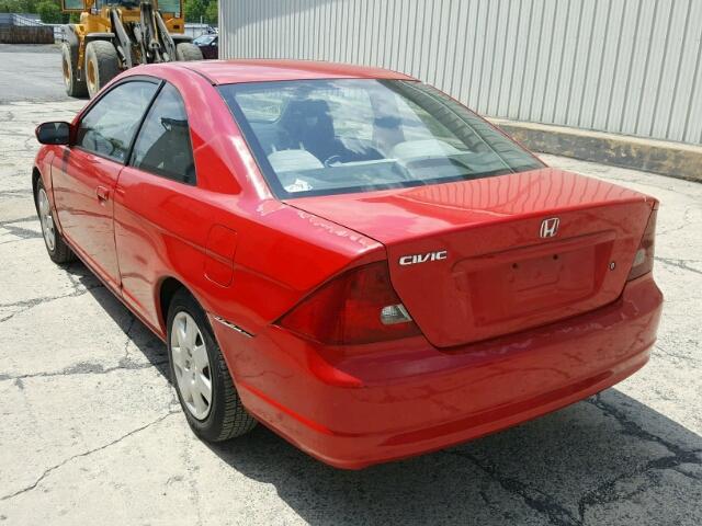 1HGEM22942L078690 - 2002 HONDA CIVIC EX RED photo 3