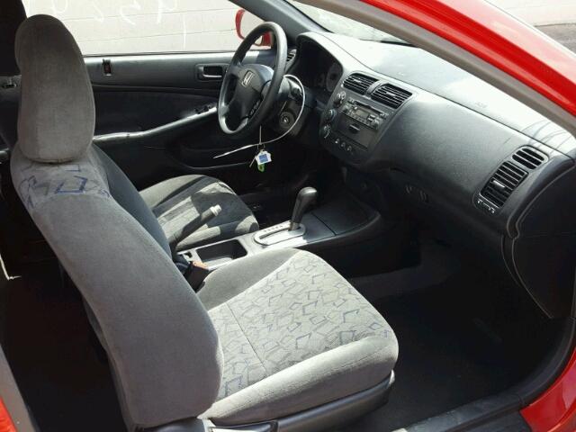 1HGEM22942L078690 - 2002 HONDA CIVIC EX RED photo 5
