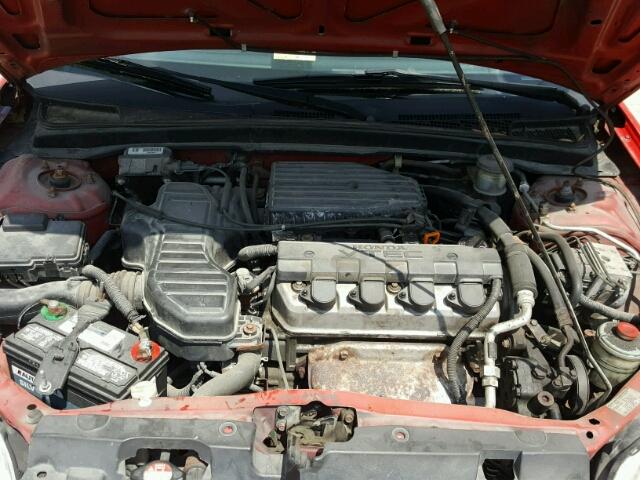 1HGEM22942L078690 - 2002 HONDA CIVIC EX RED photo 7