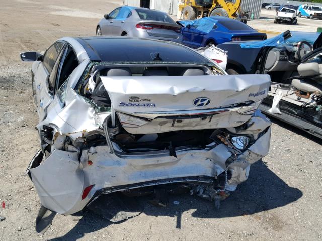 KMHEC4A45FA127928 - 2015 HYUNDAI SONATA HYB SILVER photo 9