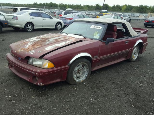1FABP45E1KF106981 - 1989 FORD MUSTANG GT RED photo 2