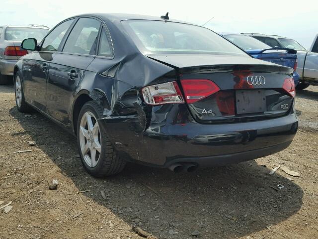 WAULF78K79N010631 - 2009 AUDI A4 2.0T QU BLACK photo 3