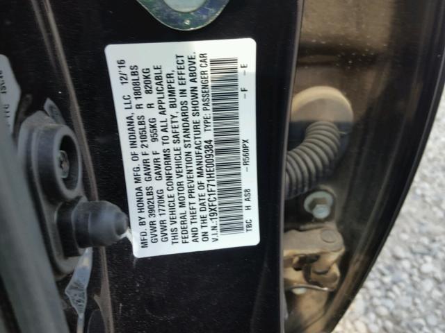 19XFC1F71HE009384 - 2017 HONDA CIVIC EXL GRAY photo 10