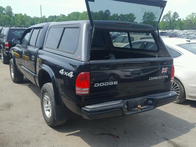 1D7HG38K74S654922 - 2004 DODGE DAKOTA QUA BLACK photo 3