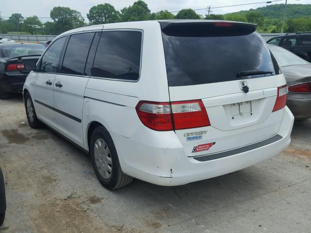 5FNRL38217B061441 - 2007 HONDA ODYSSEY LX WHITE photo 3