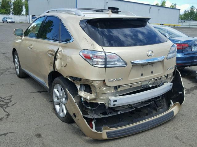 JTJBK1BA9A2406120 - 2010 LEXUS RX 350 GOLD photo 3