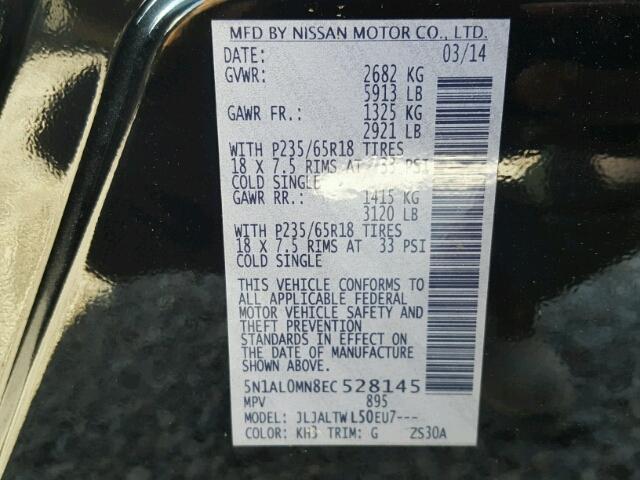 5N1AL0MN8EC528145 - 2014 INFINITI QX60 Qara foto 10