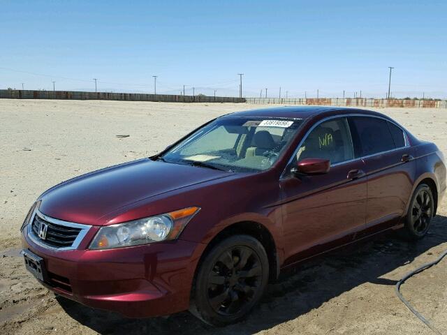 JHMCP268X8C045151 - 2008 HONDA ACCORD EXL BURGUNDY photo 2