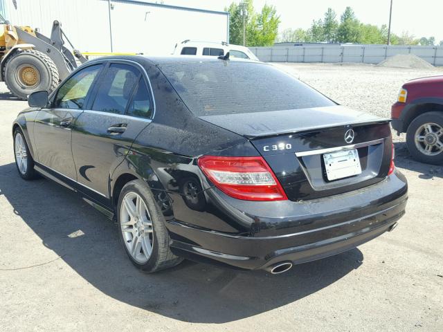 WDDGF56X39F225155 - 2009 MERCEDES-BENZ C 350 BLACK photo 3