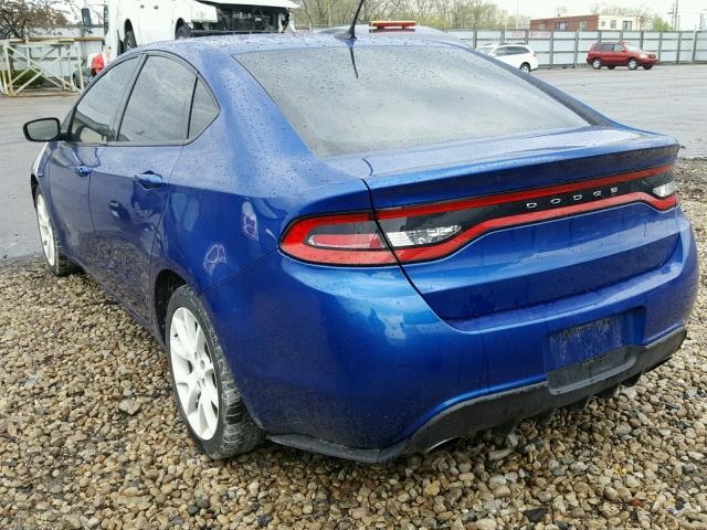 1C3CDFBH0DD234245 - 2013 DODGE DART SXT BLUE photo 3