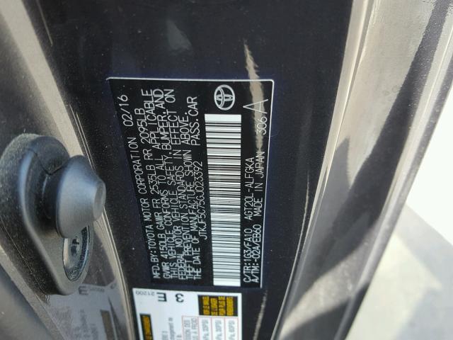 JTKJF5C75GJ023392 - 2016 TOYOTA SCION TC 石墨色 照片 10