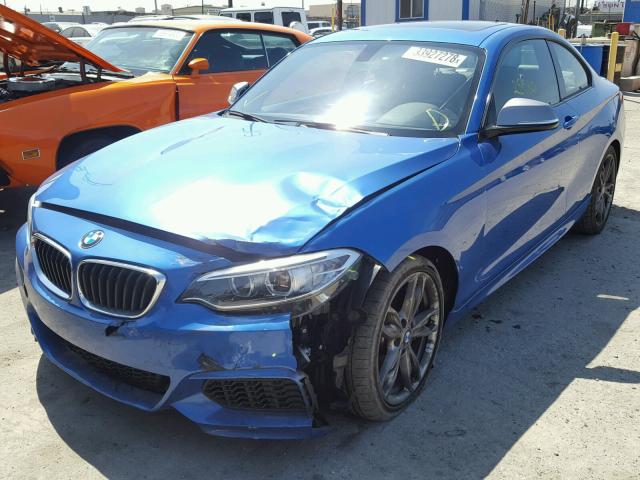 WBA1J7C53GV359824 - 2016 BMW M235I BLUE photo 2