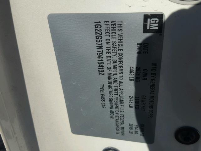 1G2ZG57N794164132 - 2009 PONTIAC G6 WHITE photo 10