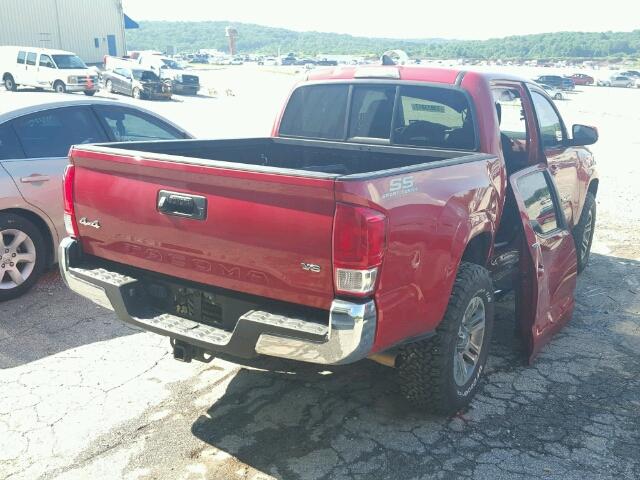 5TFCZ5ANXGX002270 - 2016 TOYOTA TACOMA DOU RED photo 4