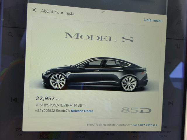 5YJSA1E21FF114394 - 2015 TESLA MODEL S GRAY photo 8