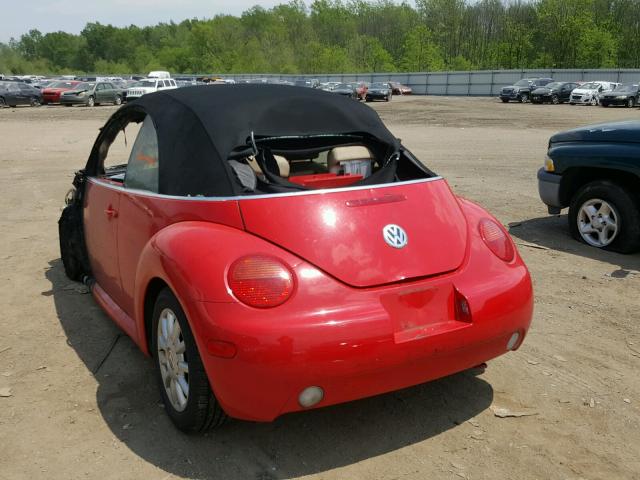 3VWCM31YX4M312737 - 2004 VOLKSWAGEN NEW BEETLE 烧焦的 照片 3