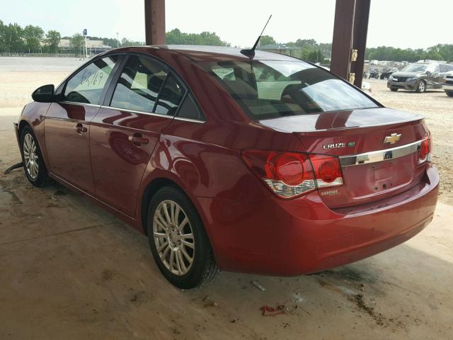 1G1PJ5SC7C7314829 - 2012 CHEVROLET CRUZE ECO MAROON photo 3