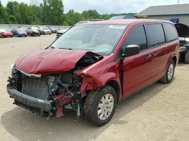 2A8HR44H28R604093 - 2008 CHRYSLER TOWN & COU RED photo 2