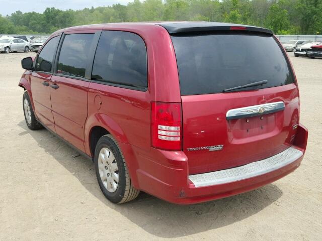 2A8HR44H28R604093 - 2008 CHRYSLER TOWN & COU RED photo 3