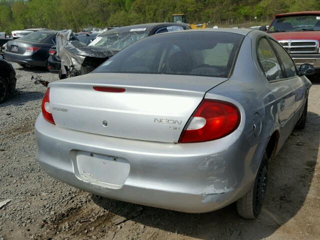 1B3ES46C02D535609 - 2002 DODGE NEON SE SILVER photo 4