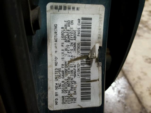 1Y1SK5263SZ087906 - 1995 GEO PRIZM BASE ლურჯი ფოტო 10