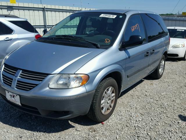 1D4GP25B56B512465 - 2006 DODGE CARAVAN SE BLUE photo 2