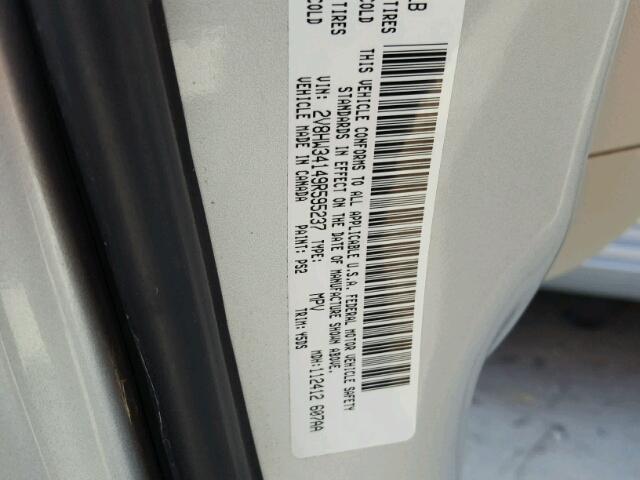 2V8HW34149R595237 - 2009 VOLKSWAGEN ROUTAN SE SILVER photo 10