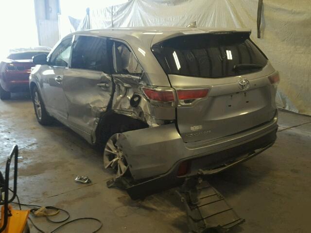 5TDZKRFH8FS057538 - 2015 TOYOTA HIGHLANDER SILVER photo 3