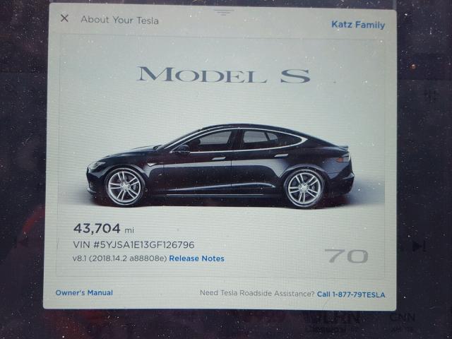 5YJSA1E13GF126796 - 2016 TESLA MODEL S GRAY photo 8