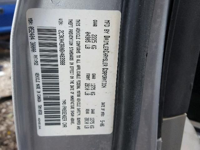 2C3KA43R06H483988 - 2006 CHRYSLER 300 TWO TONE photo 10