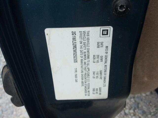 2G1WL52M2W9292305 - 1998 CHEVROLET LUMINA BAS მწვანე ფოტო 10