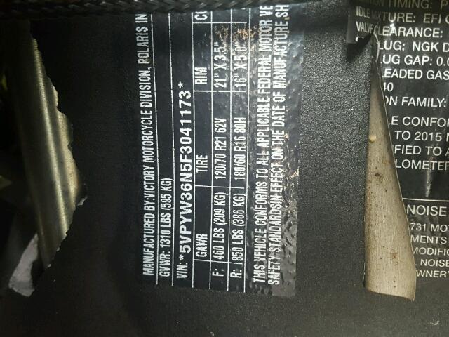 5VPYW36N5F3041173 - 2015 VICTORY MOTORCYCLES MAGNUM 绿色 照片 10