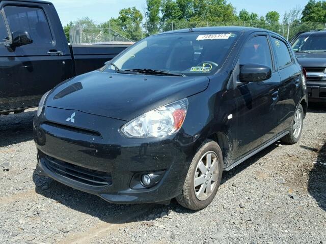 ML32A4HJ9EH007468 - 2014 MITSUBISHI MIRAGE ES BLACK photo 2