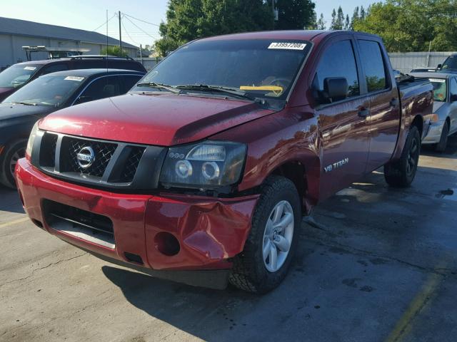 1N6AA0EK6EN504796 - 2014 NISSAN TITAN S RED photo 2